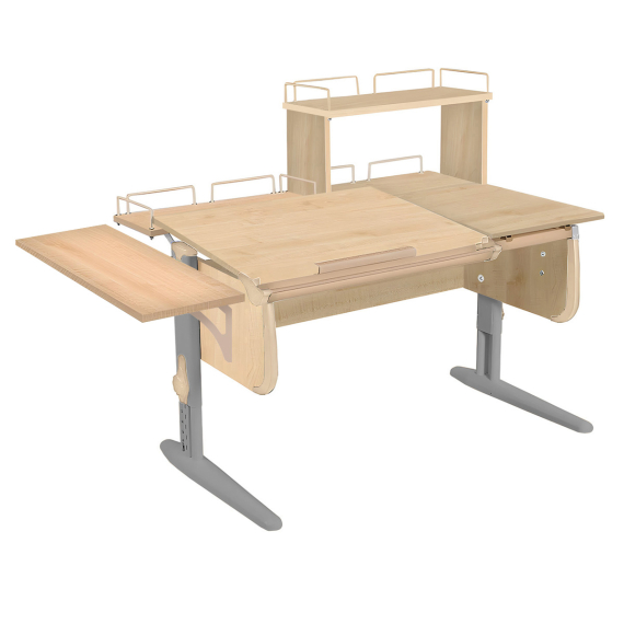 парта дэми  сут-25-02д1 120см раздельная с двумя приставками и надстройкой Дэми СУТ-25-02Д1